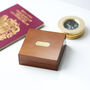 Brass Gold Personalised Compass With Timber Box, thumbnail 5 of 5