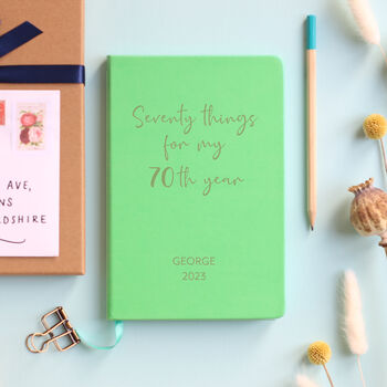Personalised 70 Things For 70th Year Planner Notebook, 6 of 10
