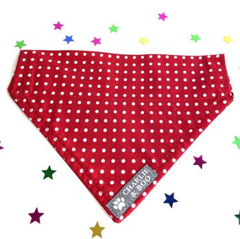Dog bandana in red, blue, black or pink for girl or boys, 2 of 9