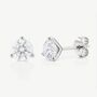 Small Silver Solitaire Diamond Simulant Stud Earrings, thumbnail 2 of 3