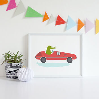 Racing Car Print, Kids Room Art, 2 of 4