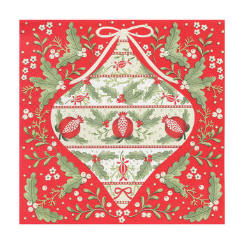 Folklore Red Christmas Paper Napkin X 20, 2 of 5