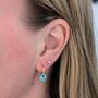 Turquoise Teardrop December Birthstone Earrings, Gold, thumbnail 2 of 6