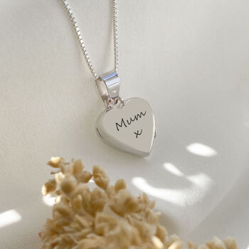 Sterling Silver Personalised Heart Locket Necklace, 3 of 8