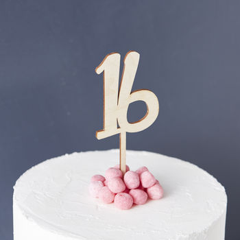 Birthday Age Wooden Cake Topper, 8 of 9