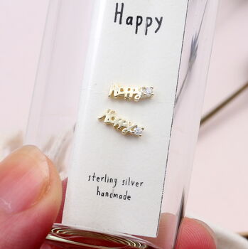 Message Bottle Earrings 'Be Happy', 5 of 9