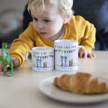 Personalised Welly Boot Daddy And Me Mug Set, 2 of 10
