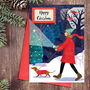Dachshund Walk Christmas Card, thumbnail 1 of 2