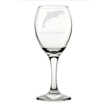 Personalised Jumping Dolphin Engraved Glass, 4 of 7