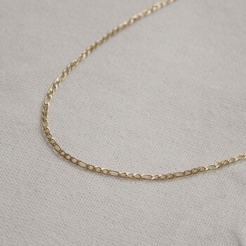 18 K Gold Plated Figaro Chain Necklace, 3 of 4
