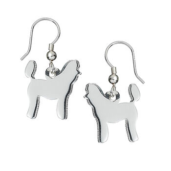 Poodle Sterling Silver Sleeper Hoop Or Hook Earrings, 2 of 4