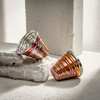 Serrated Rainbow Patina Copper Cup – Handmade 250ml, 4 of 7