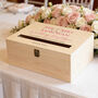 Personalised Mr And Mrs Wedding Card Wooden Post Box, thumbnail 4 of 6