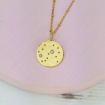 Zodiac Constellation Necklace With White Sapphires, 2 of 7