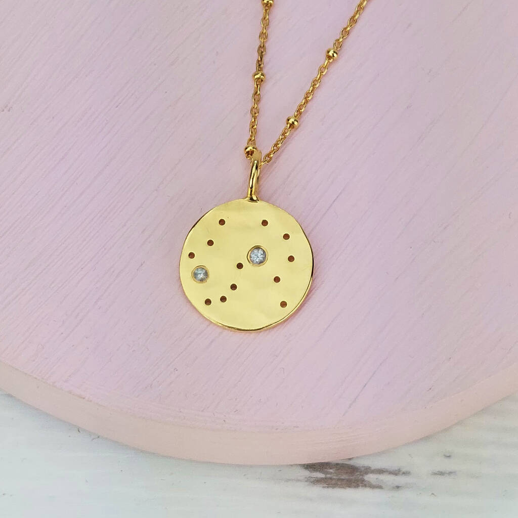 Zodiac Constellation Necklace With White Sapphires, 1 of 7