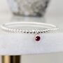 Sterling Silver January Birthstone Stretch Bracelet, thumbnail 2 of 8