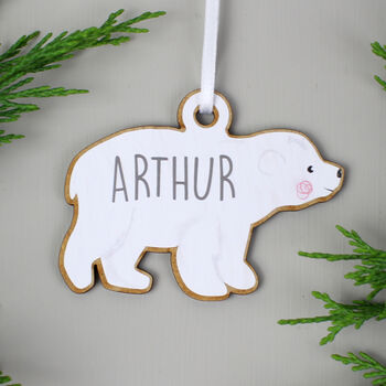 Personalised Polar Bear Family Christmas Decorations, 9 of 11