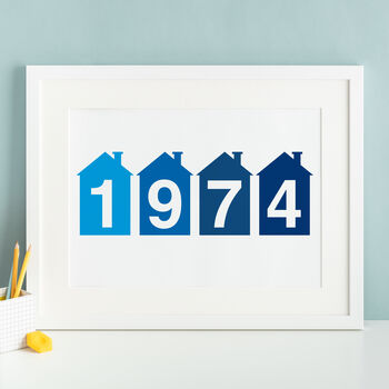 Little Houses And Year Personalised Print, 2 of 6