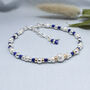 Lapis Lazuli Bracelet, Sterling Silver And 14ct Gold Fill, Cuba, thumbnail 1 of 2