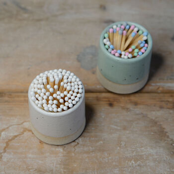 Match Striker Pot With Matches In Mint Green, 5 of 7
