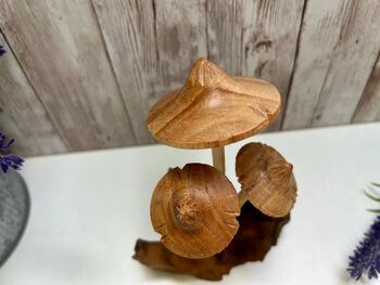 Handmade Wooden Mushroom Ornament Natural Decor And Gift, 7 of 10