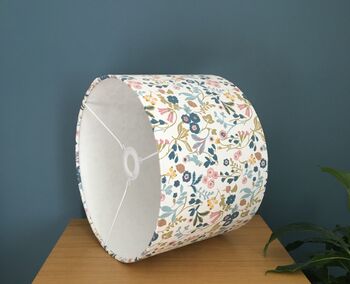 Ashbee Teal Blush Pink Floral Drum Lampshade, 8 of 9