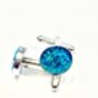 Blue Opal Cufflinks, thumbnail 2 of 5