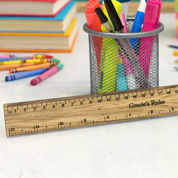 Personalised 30cm Oak Veneer Ruler Bookmark Gift, 4 of 5