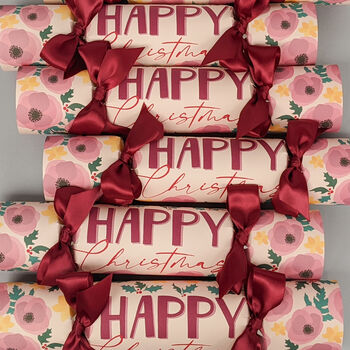 Floral Happy Christmas Handmade Crackers, 2 of 4