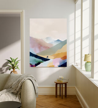 Minimalist Cycling Watercolour Mountain Art Print, 3 of 6