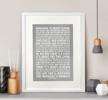 Marriage Is About… Personalised Print, 7 of 7
