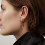 Safety Pin Earrings Silver With Gold Plating, thumbnail 3 of 3