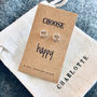 Silver Smiley Earrings. Choose Happy, thumbnail 4 of 4