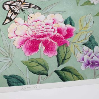 Bird, Butterfly And Florals Chinoiserie Giclée Print, 4 of 6