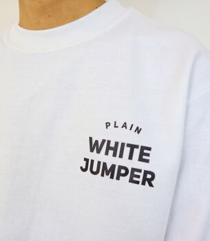 Plain White Jumper Unisex Comfort Piece, 2 of 2