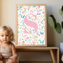 Custom Floral Initials Baby Letter Personalised Art Print, thumbnail 1 of 5