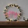 Joy Holly Fairy Light Wreath, thumbnail 3 of 4