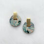 Marble And Gold Circle Stud Earrings, thumbnail 7 of 9