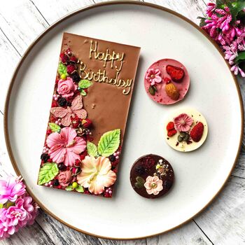 Vegan Personalised Chocolate Hibiscus Flower Gift Box, 7 of 9