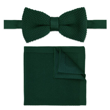 Wedding Handmade Knitted Bow Tie In Dark Green, 2 of 6