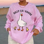 'Silly Lil Goose' Cute Cottagecore Sweatshirt, thumbnail 4 of 5