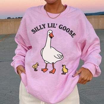 'Silly Lil Goose' Cute Cottagecore Sweatshirt, 4 of 5