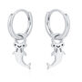 Sterling Silver Kawaii Shark Detachable Huggie Hoop Earrings, thumbnail 8 of 12