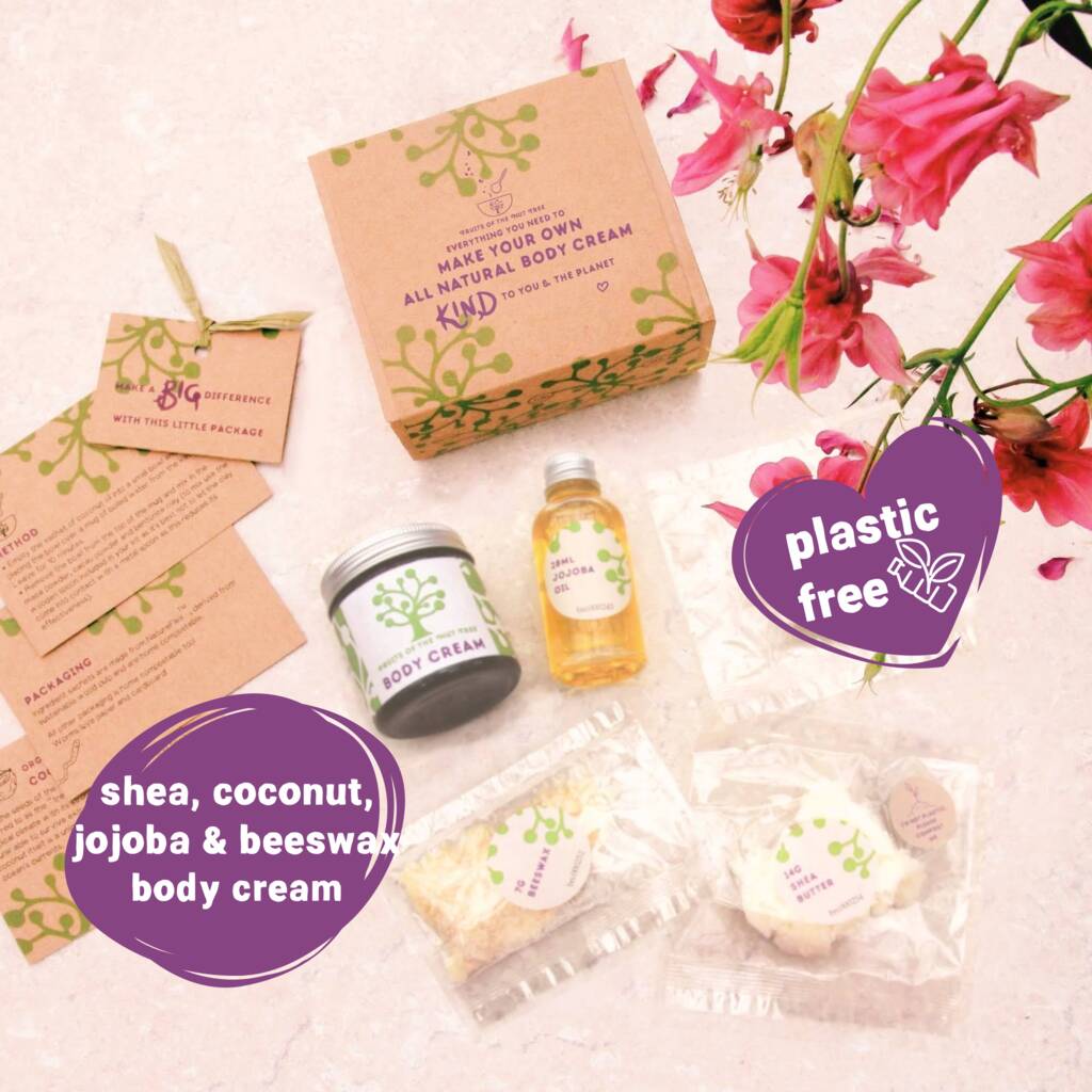 Organic Make Your Own Body Cream / Moisturiser Kit By Fruits of the Nut