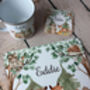 Kids Personalised Woodland Placemat, Coaster And Mug Dinner Set, thumbnail 1 of 7