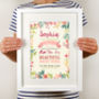 Personalised Floral Birth Details Print, thumbnail 1 of 7