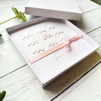 Handmade New Baby Card. Elephant Theme. New Baby Girl, 2 of 11