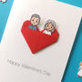 Personalised Couple Valentine's Day Origami Heart Card, thumbnail 3 of 8