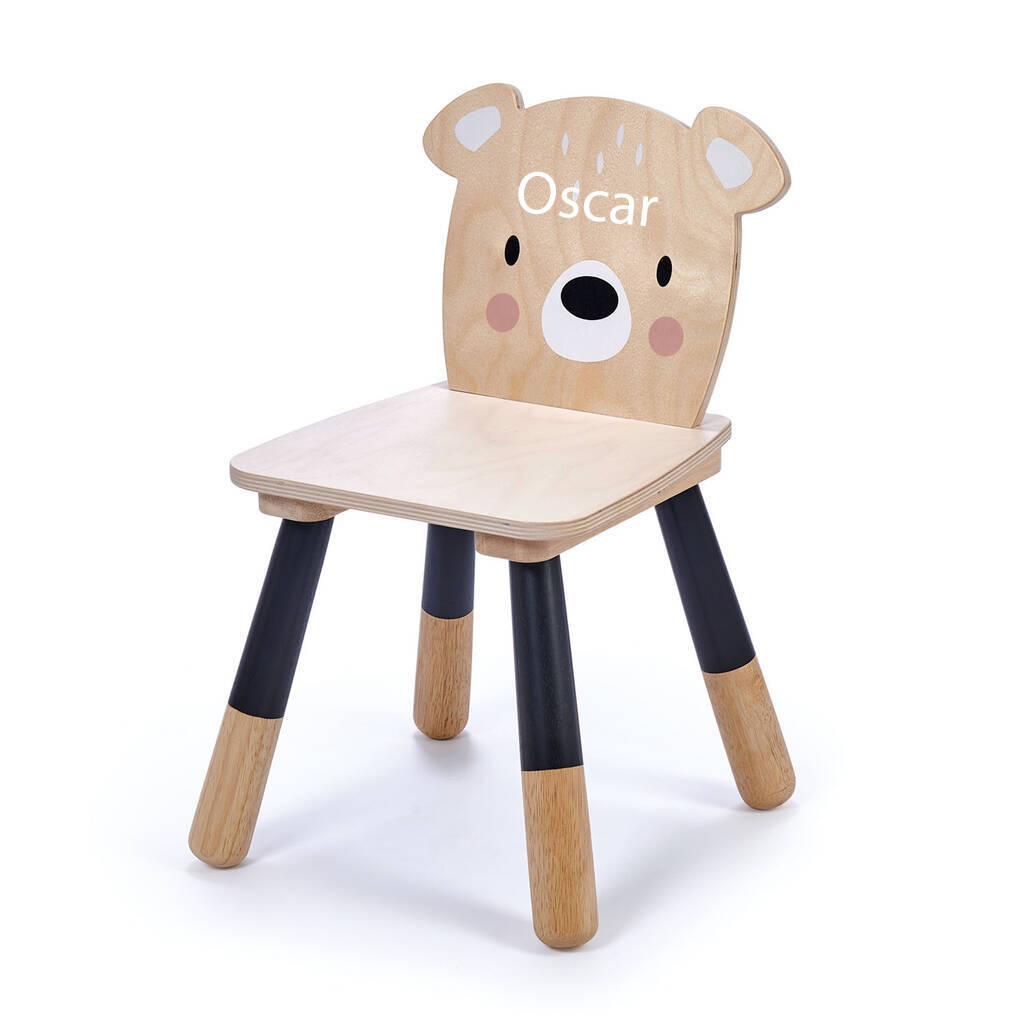 Personalised Childs Wooden Bear Chair By Lime Tree London