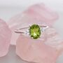 Genuine Peridot Oval Ring, thumbnail 2 of 12